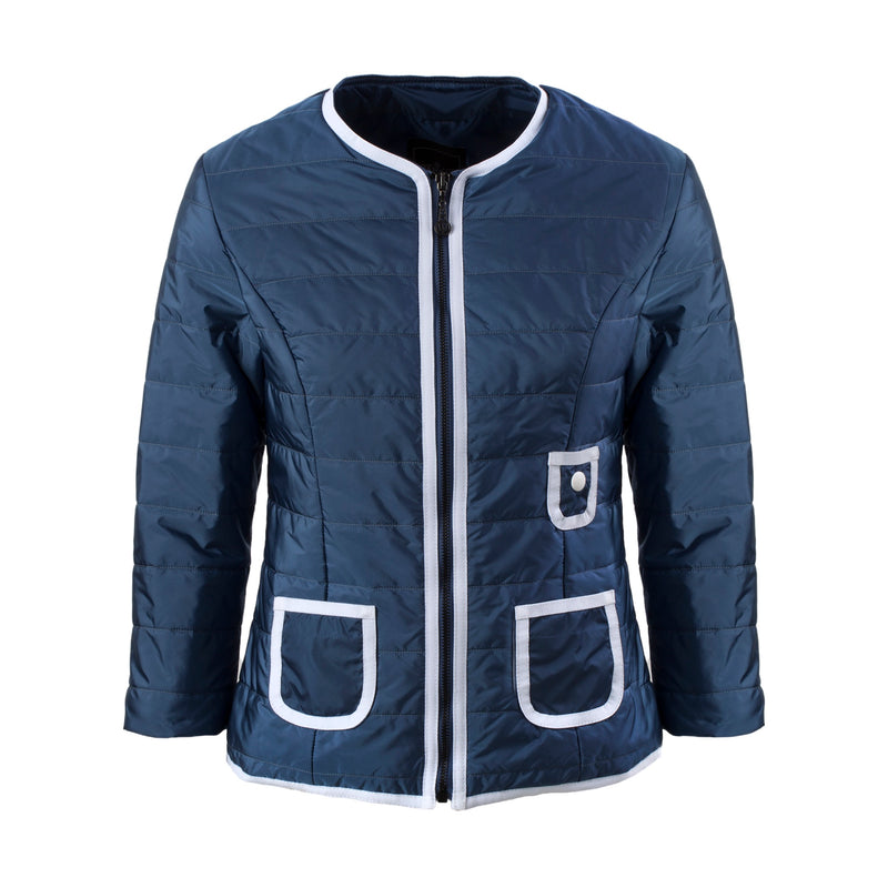 Women's Blue/White Officine Alfieri Maserati 3-Pocket Quilted Jacket