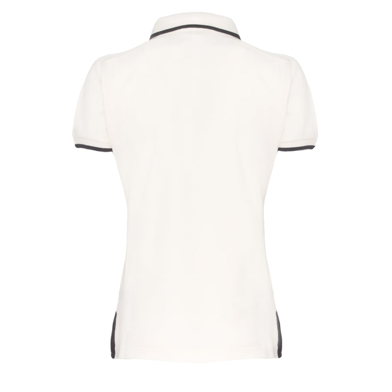 WOMENâ€™S POLO SHIRT WITH SMALL POCKET, WHITE