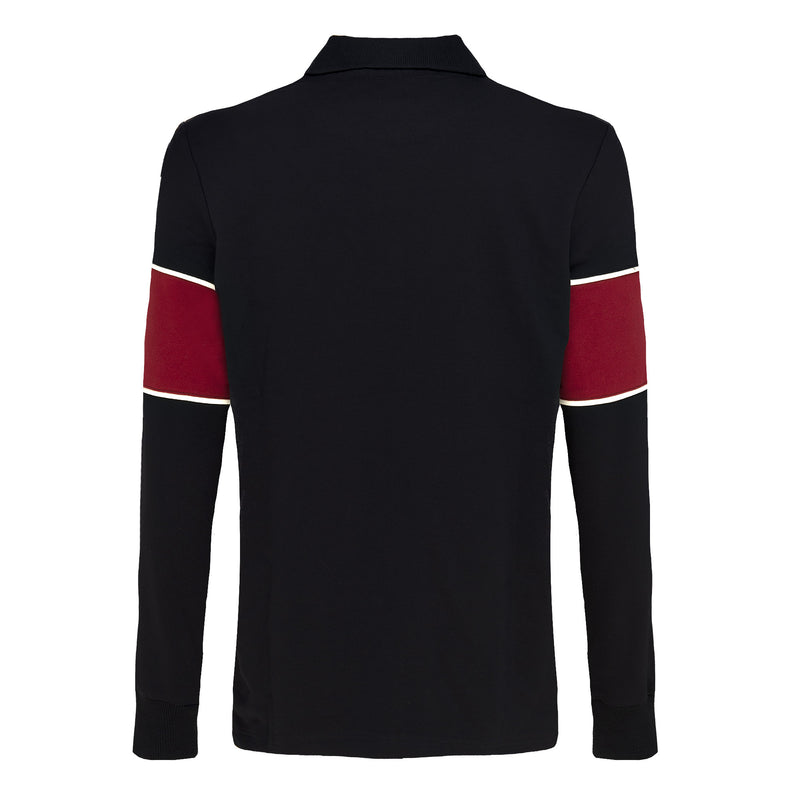 Men's long-sleeved Polo Blue and Red