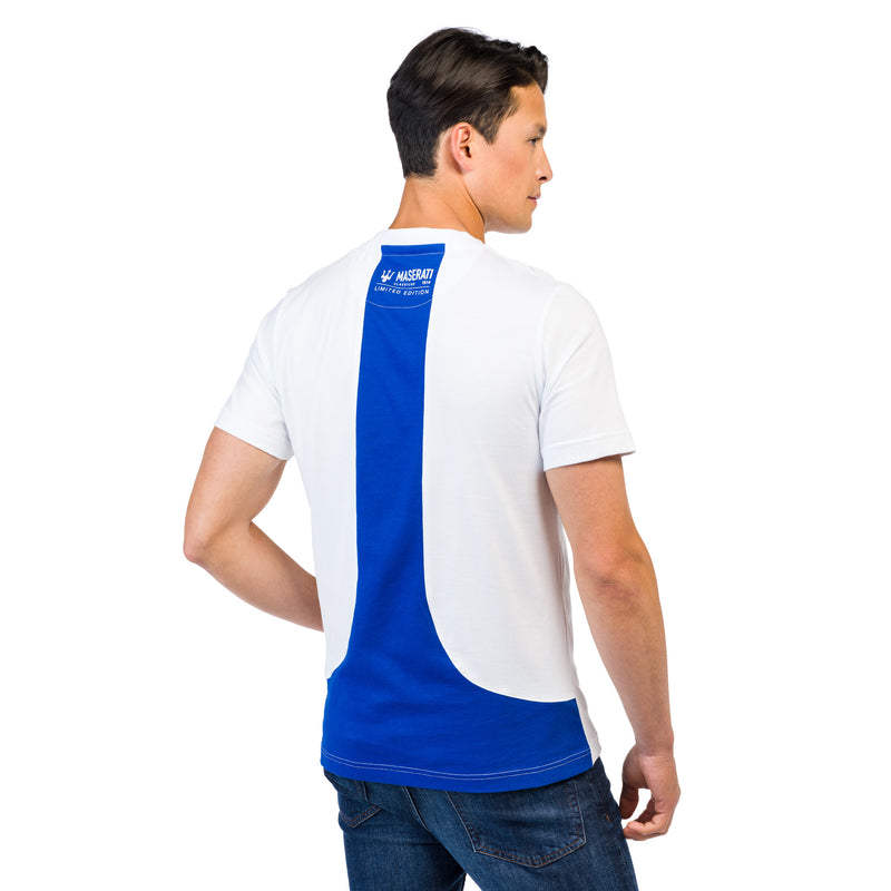 Men's White and Blue T61 T-Shirt