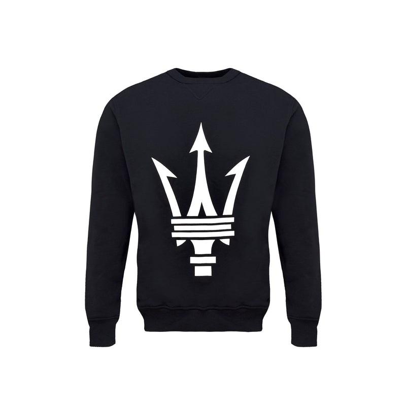 Blue Kid's Sweatershirt with maxi Maserati trident