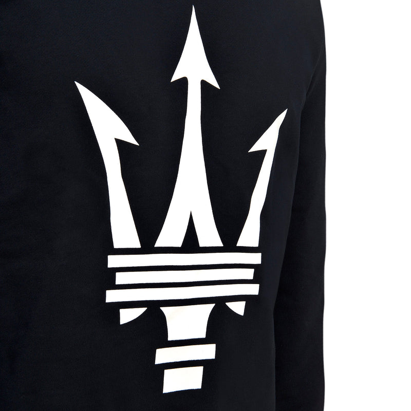 Blue Kid's Sweatershirt with maxi Maserati trident