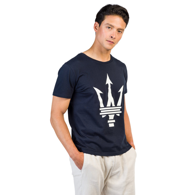 Blue Unisex T-Shirt with Maxi Maserati Trident