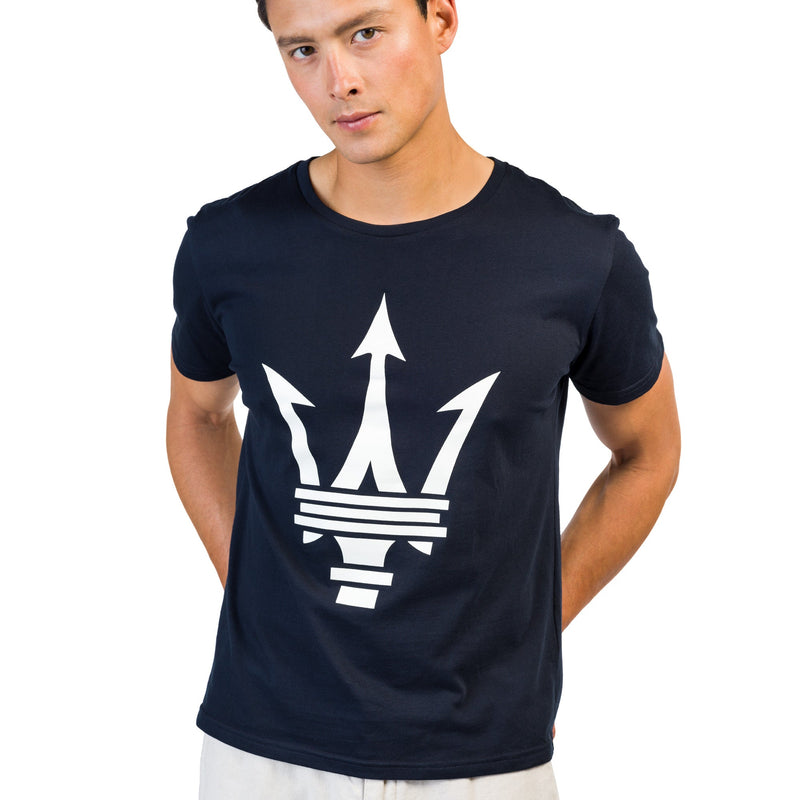 Blue Unisex T-Shirt with Maxi Maserati Trident