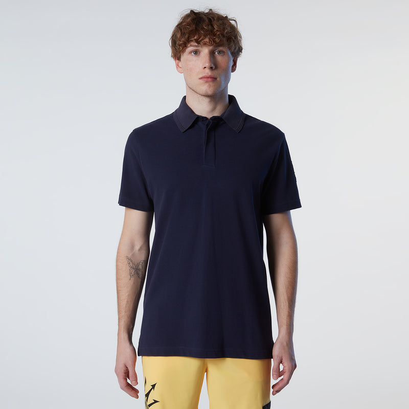 Navy Blue Technical Piqué Polo Shirt