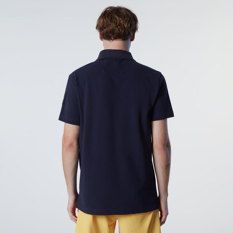 Navy Blue Technical Piqué Polo Shirt