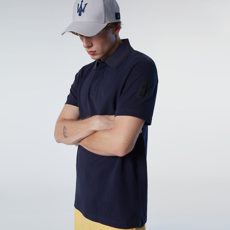 Navy Blue Technical Piqué Polo Shirt