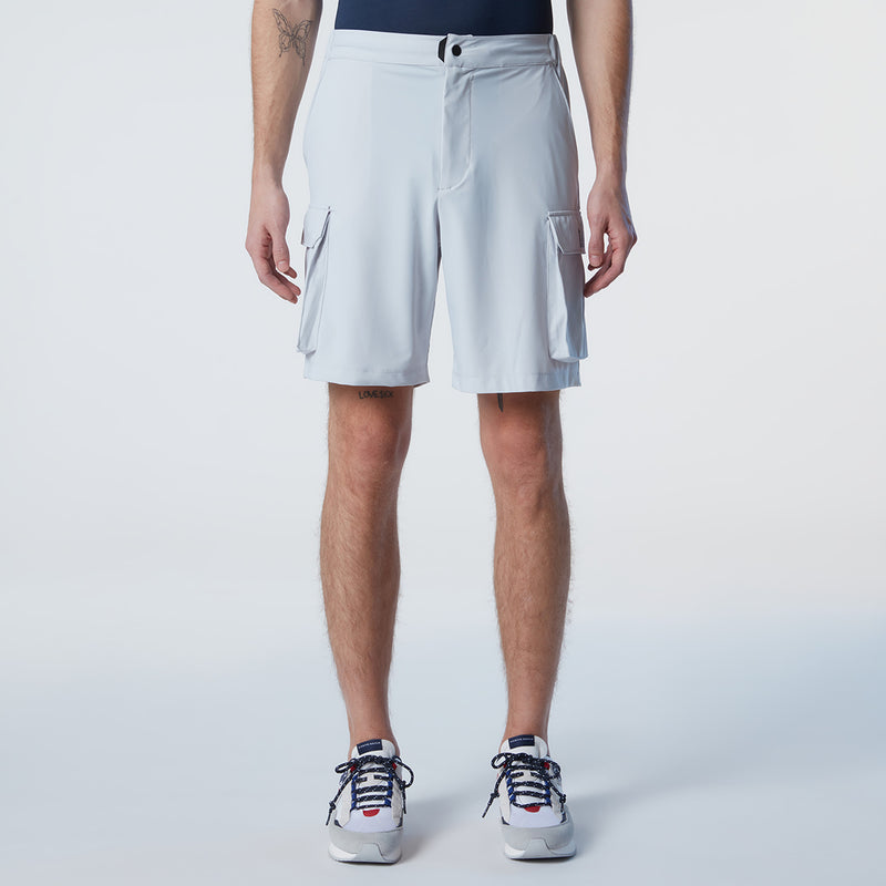 Grey Recycled Fabric Cargo Shorts